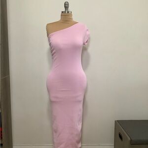 Zara Soft Pink One-Shoulder Dress